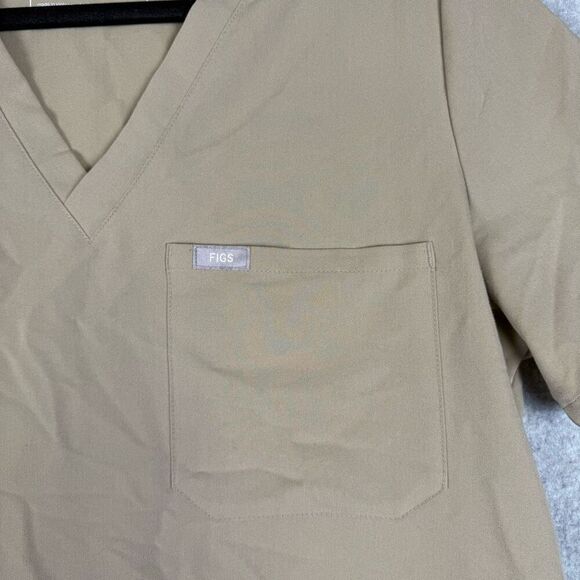 Figs technical collection scrub top v neck womens Large tan beige healthcare nur - Picture 3 of 7